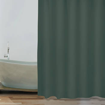 MSV Douchegordijn - donkergroen - gerecycled polyester - 180 x 200 cm - wasbaar  - Douchegordijnen