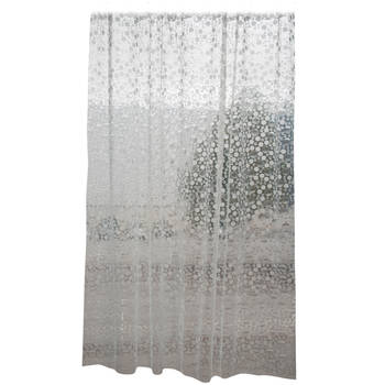 MSV Douchegordijn - transparant druppels patroon - PVC - 180 x 200 cm - wasbaar - Douchegordijnen