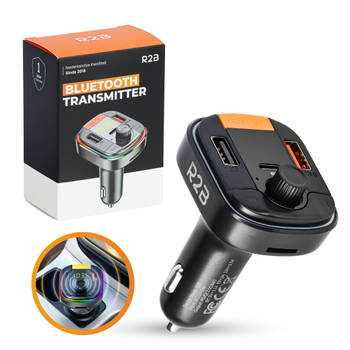 R2B Bluetooth Transmitter Receiver Auto - Autolader - Carkit - Bluetooth Ontvanger Auto - USB C en USB A