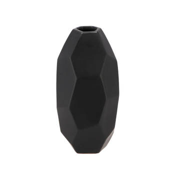 DK Design Bloemenvaas geometrische vlakken model - zwart - D15 x H33 cm - moderne vaas - Vazen