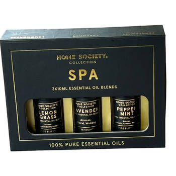 Luxe Geur olie Essential Oil Pack Spa - 3 x 10ML - Lemon Grass, Lavender, Peppermint