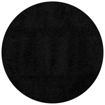 vidaXL Vloerkleed PAMPLONA shaggy hoogpolig modern Ø 160 cm zwart
