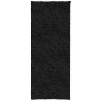 vidaXL Vloerkleed PAMPLONA shaggy hoogpolig modern 80x200 cm zwart