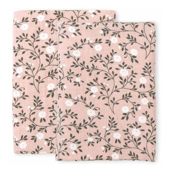 A Little Lovely Company Hydrofiele Doek - Bloesem - Dusty Pink - 2 Stuks