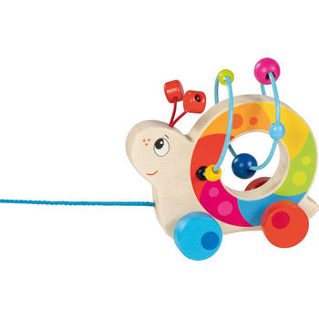 Goki Pull along animal with bead maze snail 14 x 6