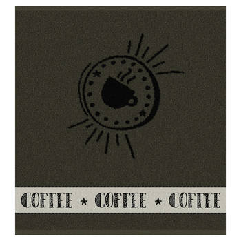 DDDDD Keukendoek Hello Coffee 50x55cm - army - set van 6