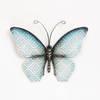 Anna's Collection Muurvlinder - blauw - 20 x 14 cm - metaal - tuindecoratie - Tuinbeelden