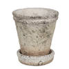 HAES DECO - Bloempot Ø 11x12 cm Beige Steen Plantenpot