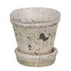 Clayre & Eef Bloempot Ø 9x9 cm Beige Steen Plantenpot Beige Plantenpot