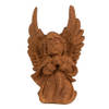 Clayre & Eef Decoratie Beeld Engel 19 cm Bruin Polyresin Religious sculpture Bruin Religious sculpture