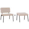 Bronx71 Scandinavische fauteuil en hocker Espen beige gerecyclede stof.