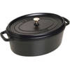 Staub Braadpan Ovaal Cocotte Zwart - ø 37 cm / 8 liter