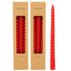 Twist gedraaide Dinner kaarsen - rood 25 cm - 6 stuks