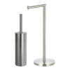 Spirella Badkamer accessoires set - WC-borstel/toiletrollen houder - zilver/zilver - Badkameraccessoireset