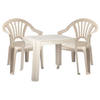 Forte Plastics Kinderstoelen 2x met tafeltje set - buiten/binnen - beige - kunststof - Kinderstoelen