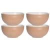 Excellent Houseware Soepkommen/schaaltjes - 4x - Roman Style - keramiek - D14 x H7 cm - zalm roze - Kommetjes