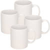 Koffiemokken Basic model - 4x - keramiek - wit - 300 ml - voor kantoor/kantine - Bekers