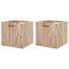 Kast opbergmand/kastmand - 2x - lichtbruin - mdf hout - 29 liter - 31 x 31 x 31 cm - inklapbaar - Opbergkisten