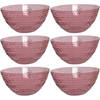 Decoris schaaltje/kom - 6x - roze - kunststof - D14 x H7 cm - campingservies - Kommetjes