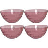 Decoris schaaltje/kom - 4x - roze - kunststof - D14 x H7 cm - campingservies - Kommetjes