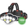 Travelhawk Hoofdlamp - Hoofdlamp LED oplaadbaar - Hoofdlampen - Hoofdlamp Oplaadbaar - 8 LED-koplampen