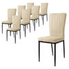 ML-Design eetkamerstoelen set van 8 met fluwelen bekleding, taupe, keukenstoelen met rugleuning, gestoffeerde stoel met