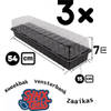 Synx Tools 3x Zaaikas Kweekbak Multi-Pack - Zaaikast - Zaaitray - Kweektray - Vensterbank - Moestuinbak - Moestuinen