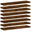 vidaXL Wandschappen 8 st 40x10x1,5 cm bewerkt hout gerookt eikenkleur