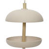 Decoris Vogelvoedersilo - hangend - creme wit - bamboe - 25 cm - Vogelvoederhuisjes