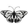 Decoris tuin wanddecoratie vlinder - metaal - zwart - 36 x 25 cm - Tuinbeelden