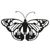 Decoris tuin wanddecoratie vlinder - metaal - zwart - 17 x 12 cm - Tuinbeelden