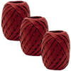 Raffia lint 7 mm x 30 meter - Wijnrood - 3 Rollen