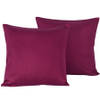 De Witte Lietaer Sierkussensloop Set Olivia Beet Red - 40 x 40 cm - Satijn Katoen