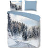 Good Morning Dekbedovertrek Flanel Sneeuwpad-1-persoons (140 x 200/220 cm)