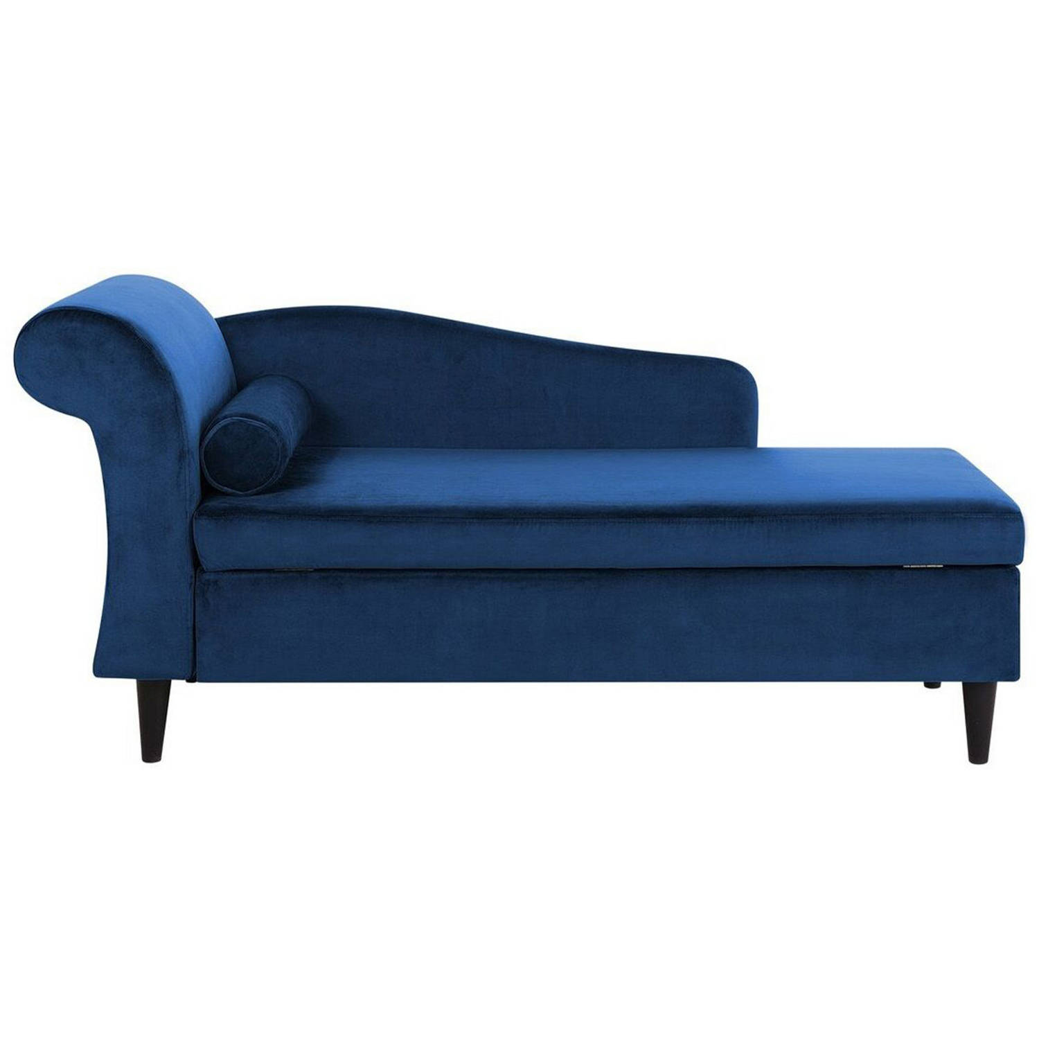 Beliani LUIRO - Chaise longue-Blauw-Fluweel