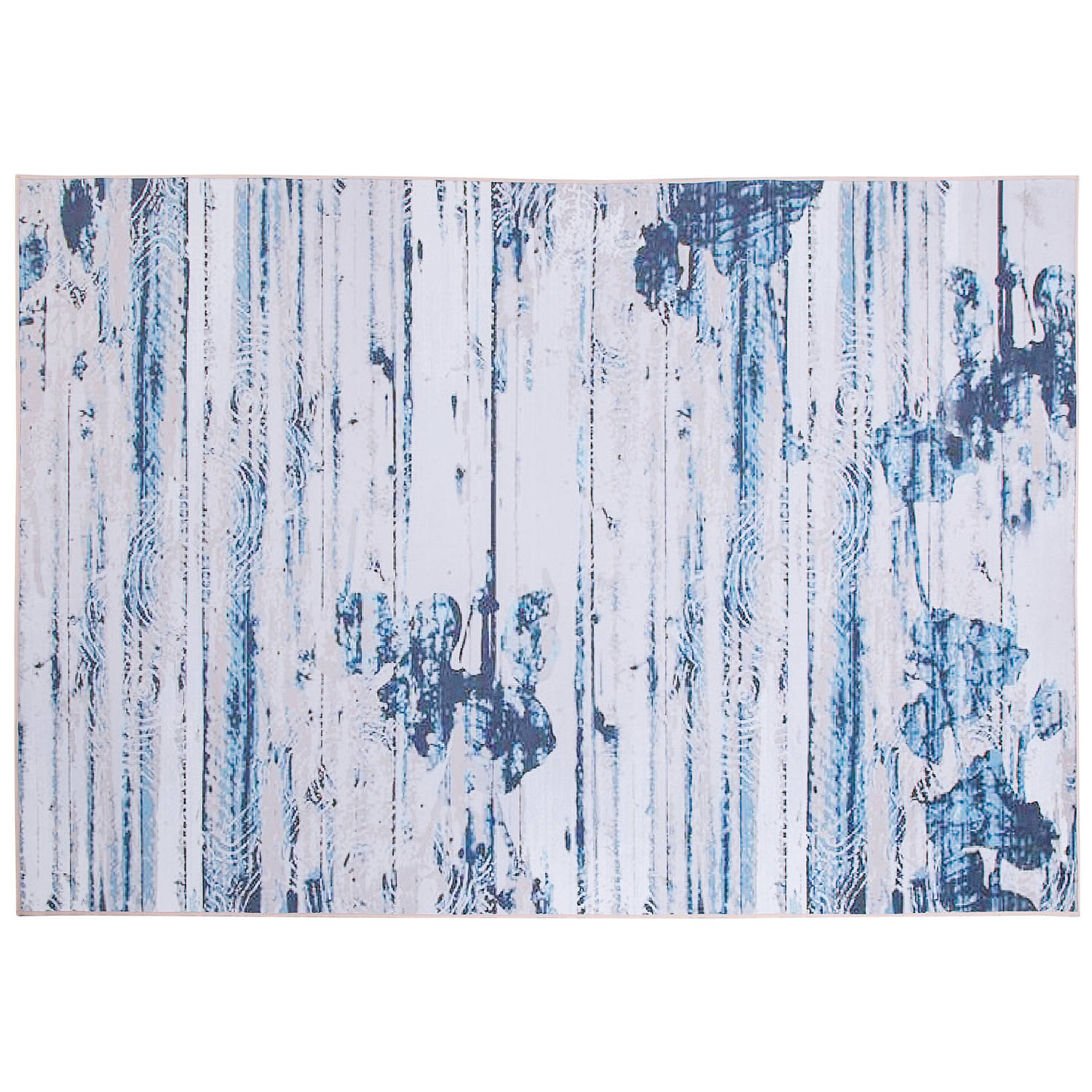 Beliani Burdur Tapijt Blauw Stof 160 x 230 cm