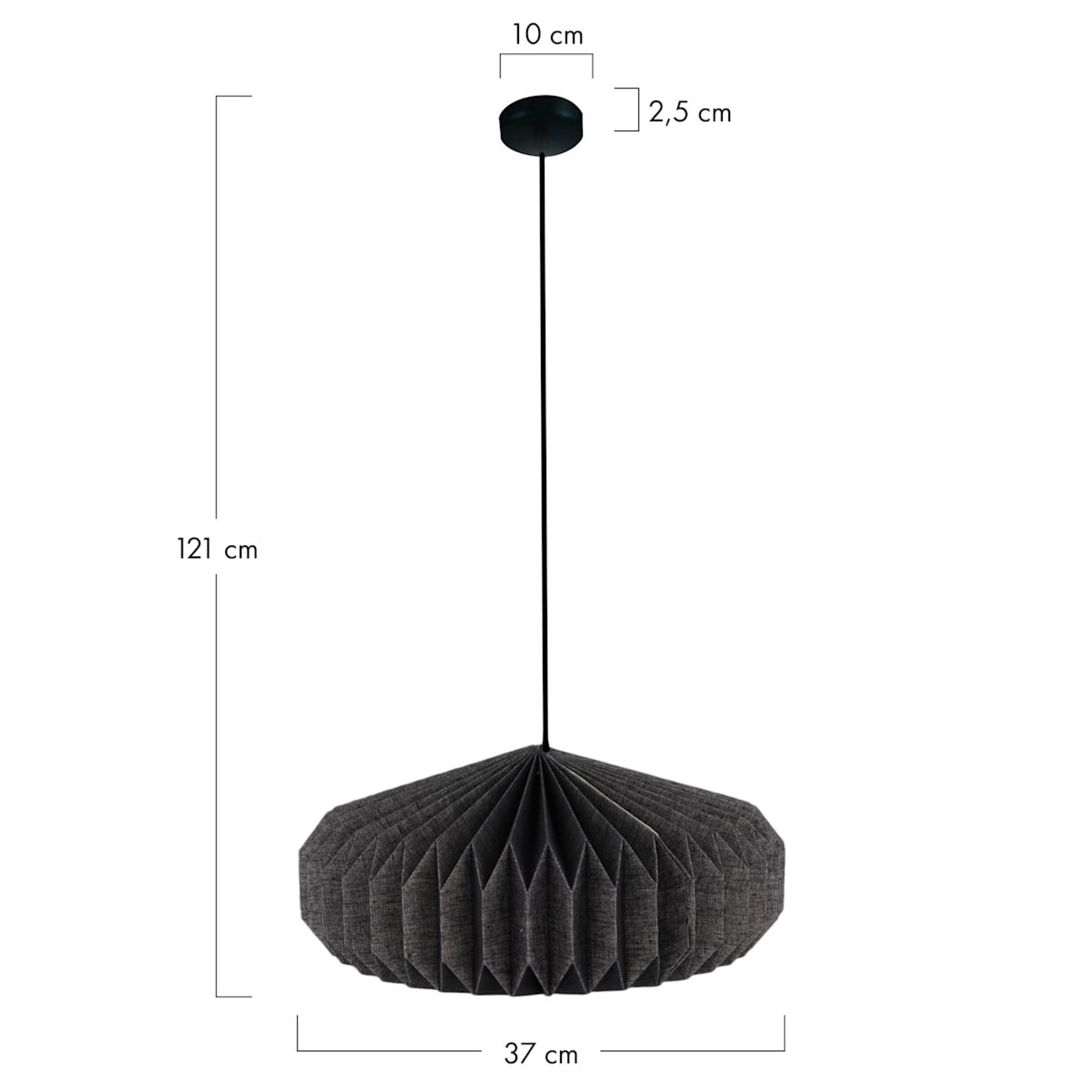 DKNC - Hanglamp Easton - 37x37x21cm - Zwart