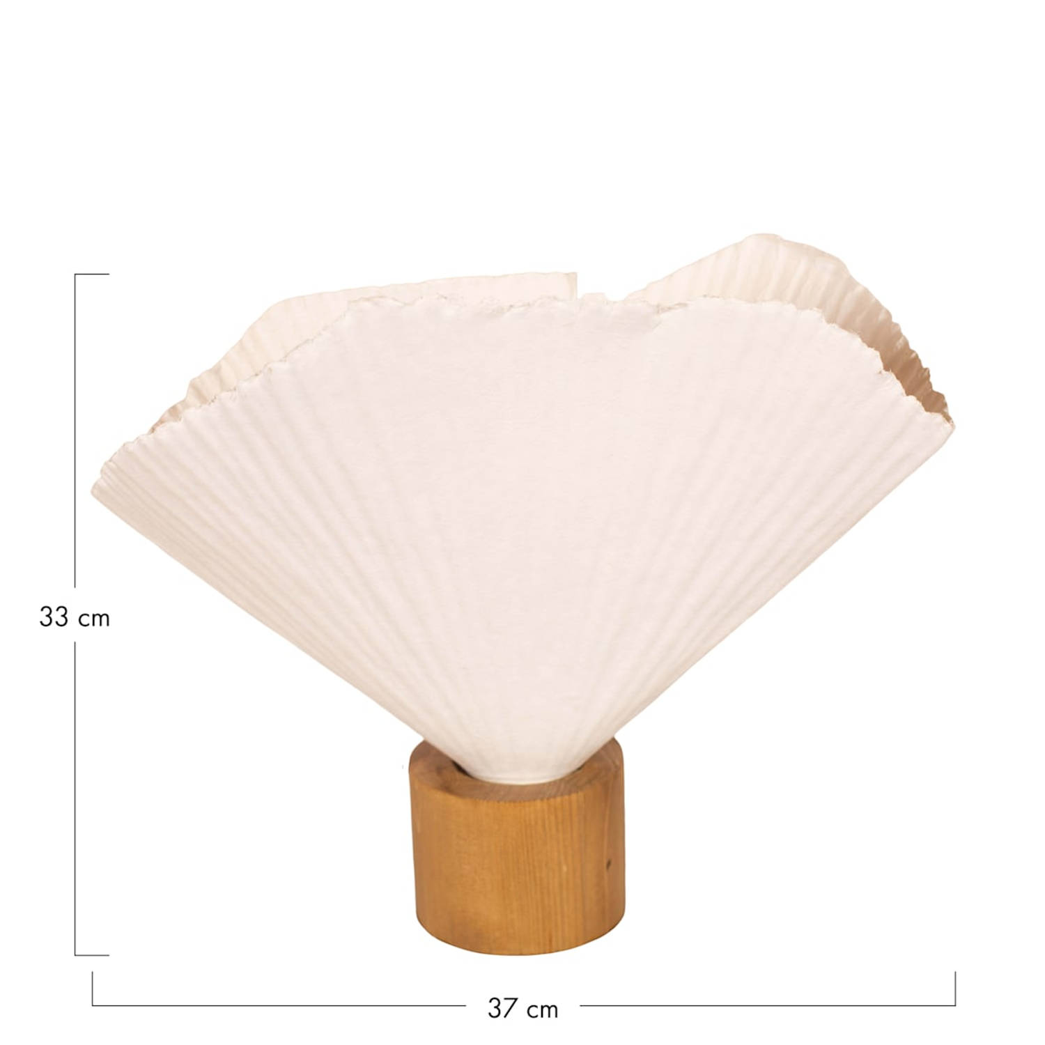 DKNC - Tafellamp Carter - Papier mache - 37x17x33cm - Wit
