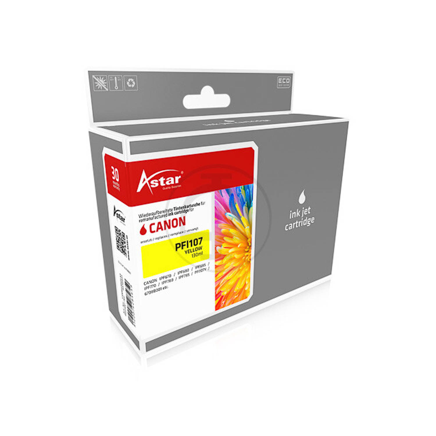 Astar AS16031 130ml Geel inktcartridge