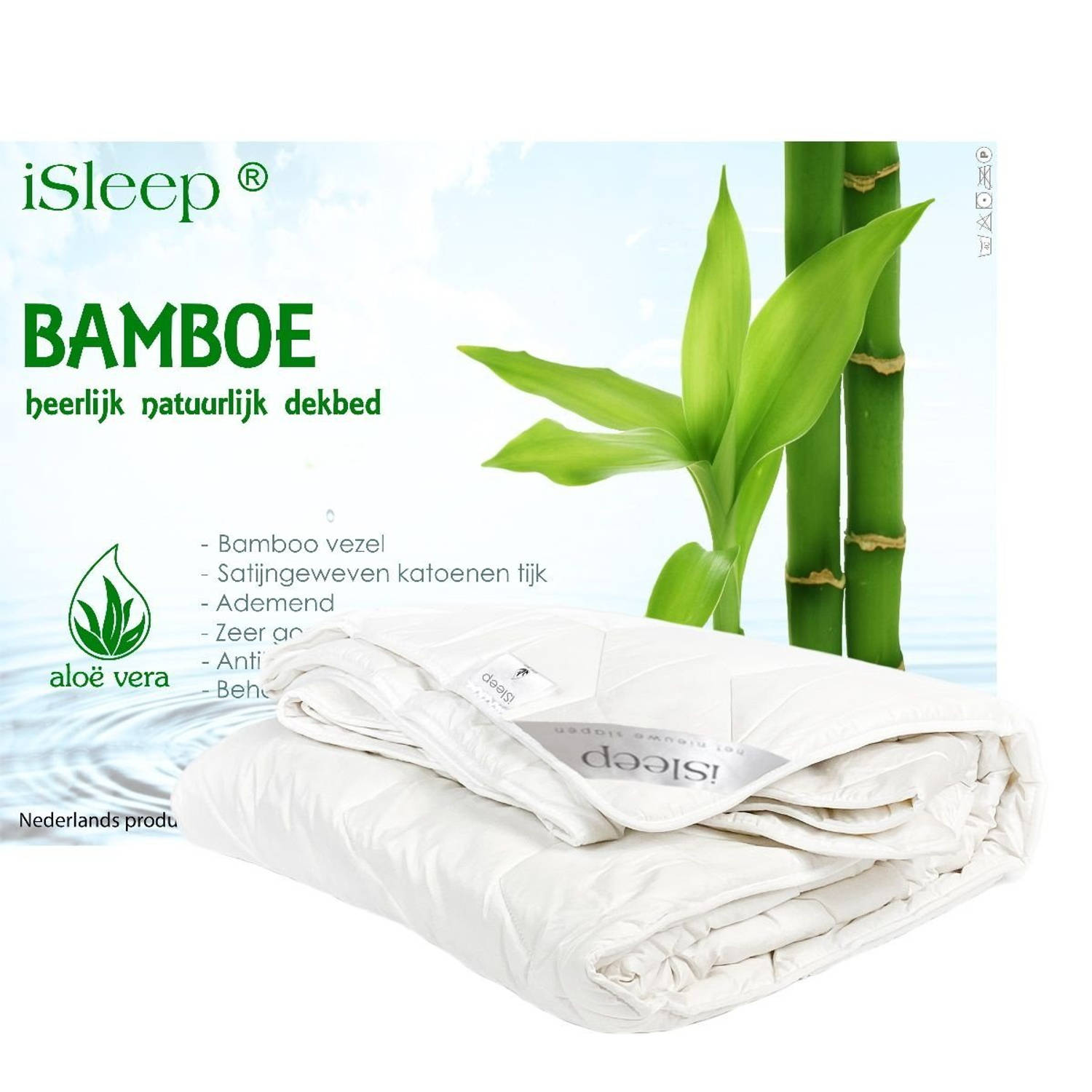 iSleep enkel dekbed Bamboo Comfort DeLuxe 1-Persoons 140x220 cm