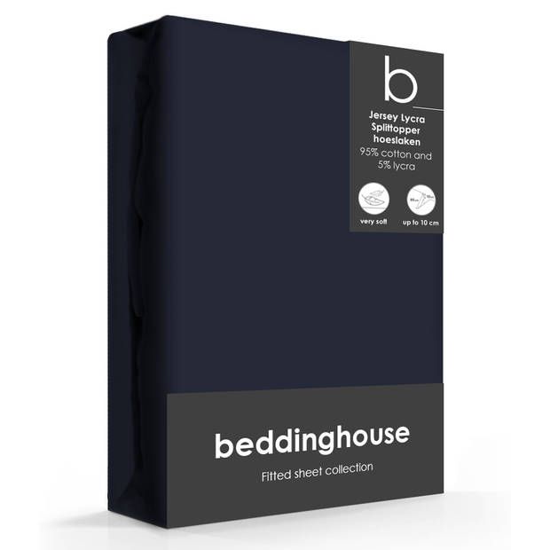 Beddinghouse Splittopper Hoeslaken Jersey-Lycra Indigo-200 x 200/220 cm