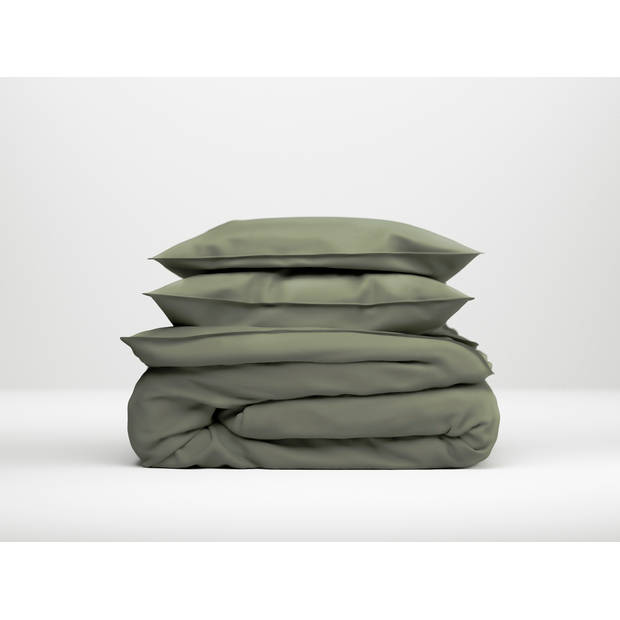 Zo Home Satinado Dekbedovertrekset Uni Katoen Satijn - army green 240x200/220cm