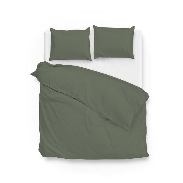 Zo Home Satinado Dekbedovertrekset Uni Katoen Satijn - army green 260x200/220cm