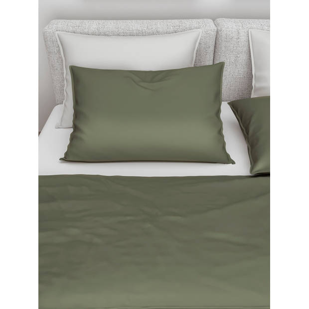 Zo Home Satinado Dekbedovertrekset Uni Katoen Satijn - army green 140x200/220cm