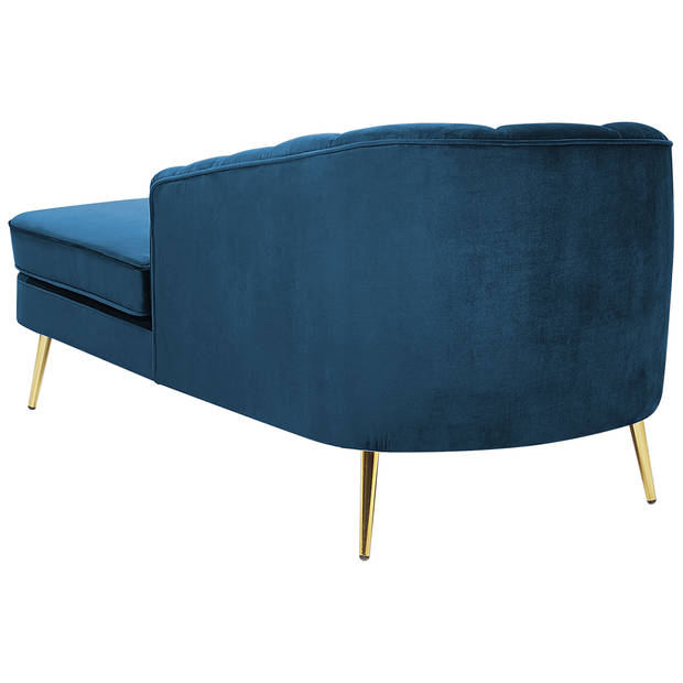 Beliani ALLIER - Chaise longue-Blauw-Fluweel