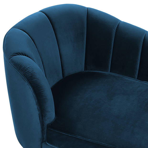 Beliani ALLIER - Chaise longue-Blauw-Fluweel