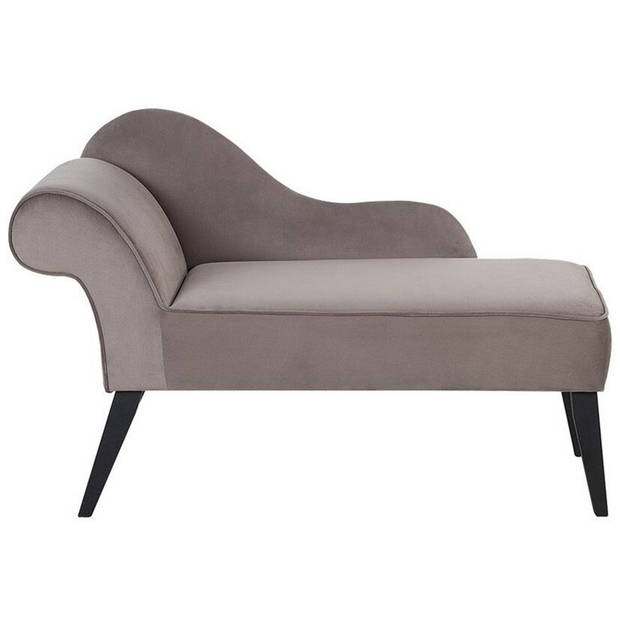 Beliani BIARRITZ - Chaise longue-Grijs-Fluweel