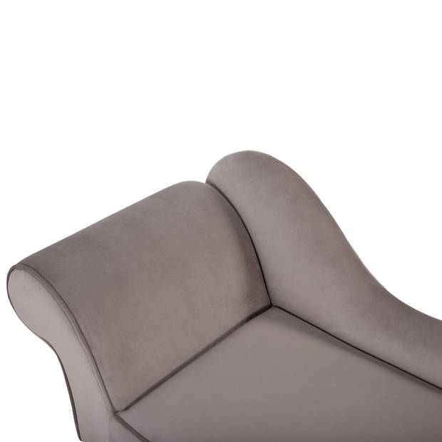 Beliani BIARRITZ - Chaise longue-Grijs-Fluweel