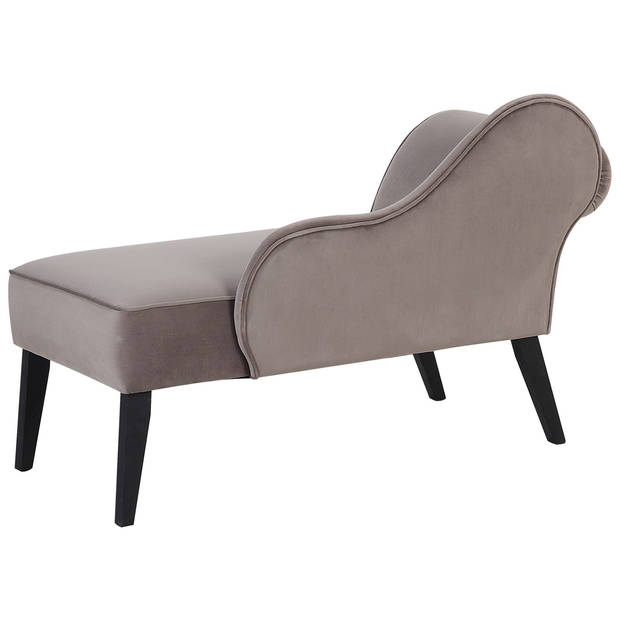 Beliani BIARRITZ - Chaise longue-Grijs-Fluweel