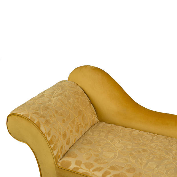 Beliani BIARRITZ - Chaise longue-Geel-Fluweel